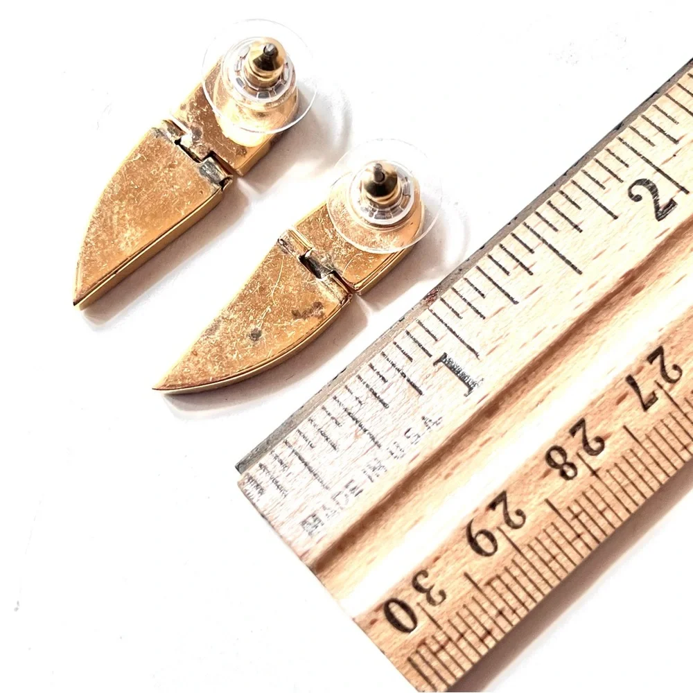 Post Earrings Genuine Stone Geometric Contemporary Minimal Blue Turquoise